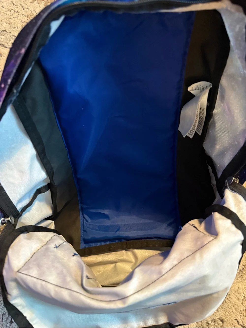 Jansport Galaxy Print Backpack in Blue and Purple